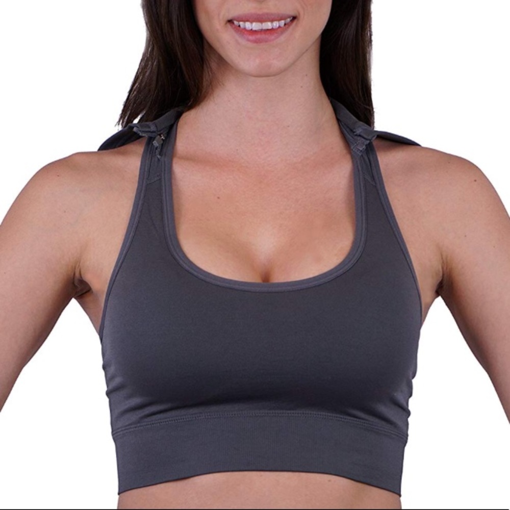 Neon Yelow hoodie sports bra Crop Top Caged Back - Picture 5 of 9